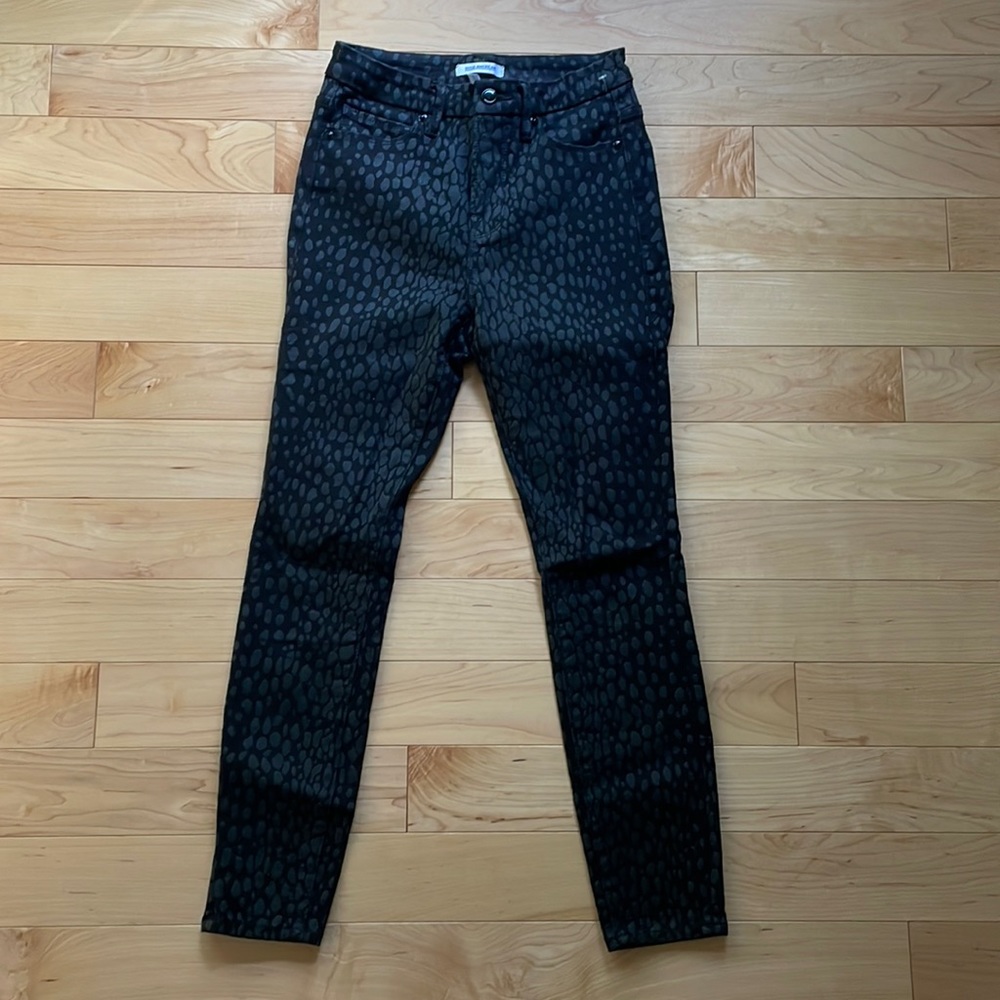 Good American Black Leopard Jeans